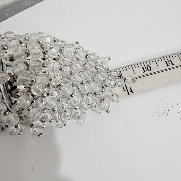 Christmas Cascading Beaded Chandelier Ornament VTG Tea Ball Glam Chic Decor - Picture 9 of 9